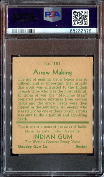 R73 Goudey Gum Indian Gum #191 Arrow Making PSA4 VG-EX