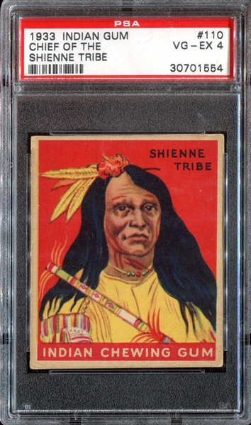 R73 Goudey Gum Indian Gum #110 Chief of the Shienne Tribe PSA4 VG-EX