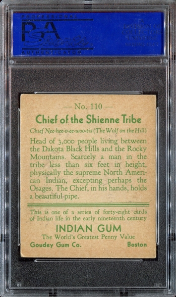 R73 Goudey Gum Indian Gum #110 Chief of the Shienne Tribe PSA4 VG-EX