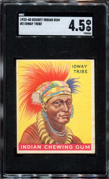 R73 Goudey Gum Indian Gum #2 Ioway Tribe SGC4.5 VG-EX+