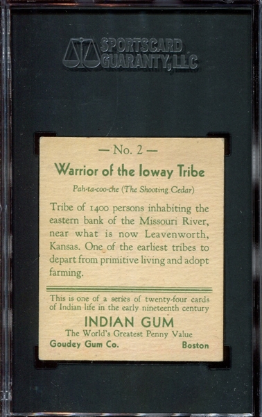 R73 Goudey Gum Indian Gum #2 Ioway Tribe SGC4.5 VG-EX+