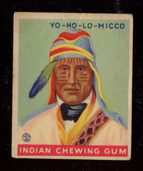 R73 Goudey Gum Indian Gum Series of 288 #193 Yo-Ho-Lo-Micco