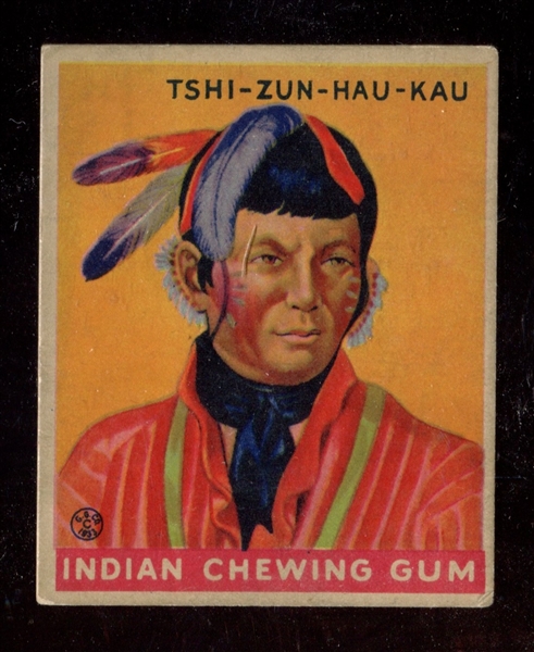 R73 Goudey Gum Indian Gum Series of 288 #196 Tshi-Zun-Hau-Kau