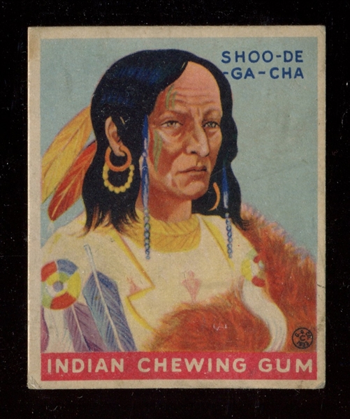 R73 Goudey Gum Indian Gum Series of 288 #187 Shoo-De-Ga-Cha 