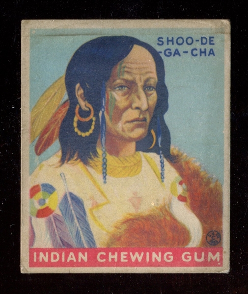 R73 Goudey Gum Indian Gum Series of 288 #187 Shoo-De-Ga-Cha 