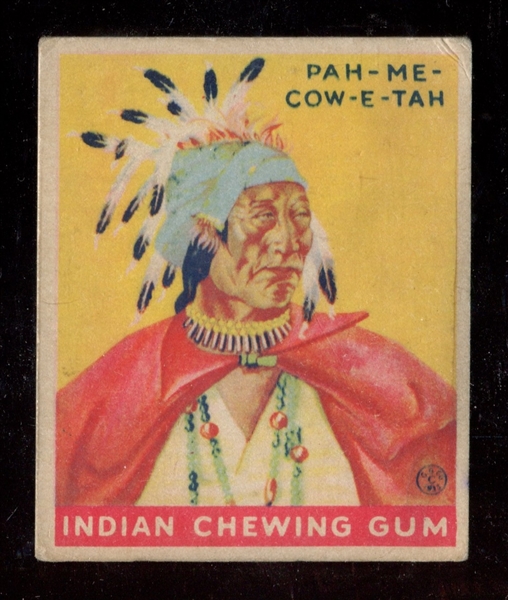 R73 Goudey Gum Indian Gum Series of 288 #168 Pah-Me-Cow-E-Tah