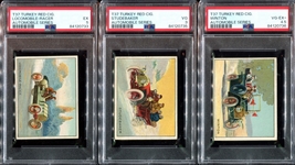 T37 Turkey Red Automobiles Lot of (5) PSA-Graded Cards with PSA5 EX