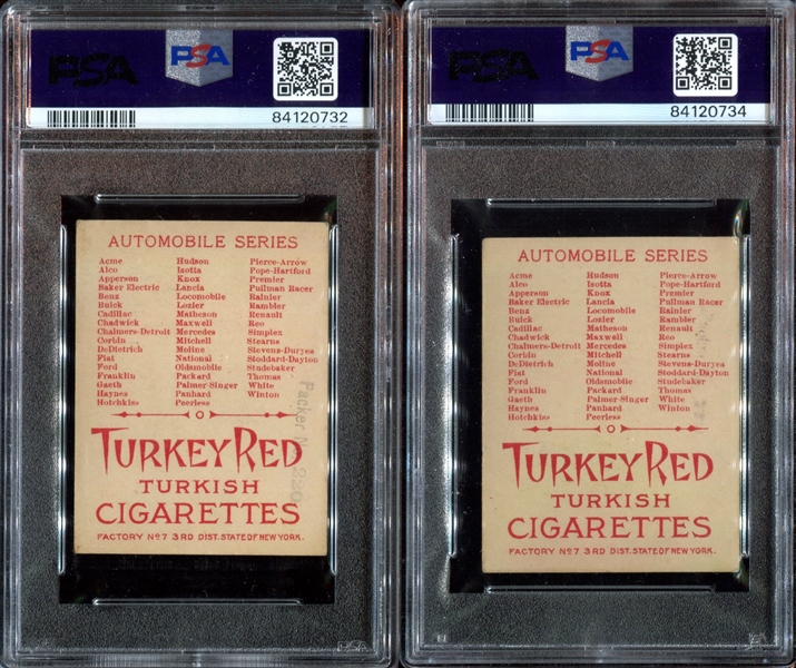 T37 Turkey Red Automobiles Lot of (5) PSA-Graded Cards with PSA5 EX