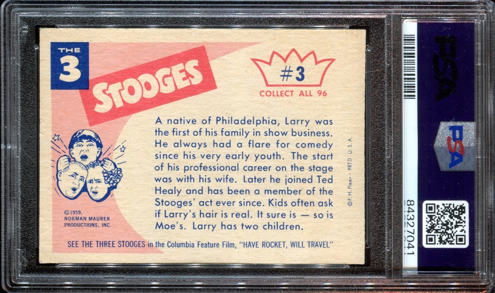 1959 Fleer Three Stooges #3 Larry PSA5 EX