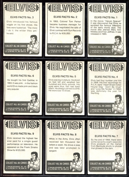 1978 Donruss Elvis Complete High-Grade Set of (66) Cards 