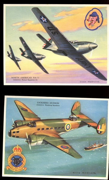 UO02 Richfield Gasoline Airplanes (With Insignia) Near Set (10/12) Cards