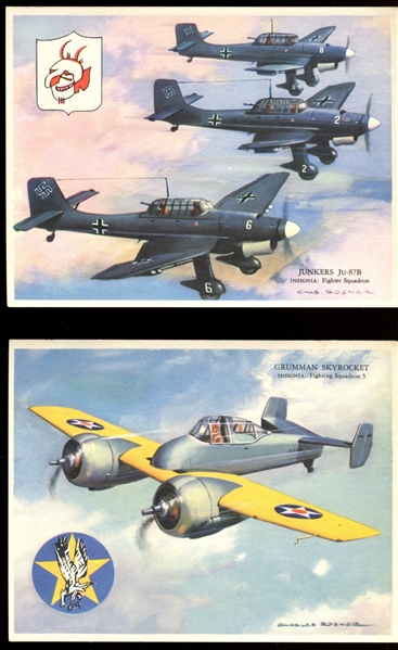 UO02 Richfield Gasoline Airplanes (With Insignia) Near Set (10/12) Cards