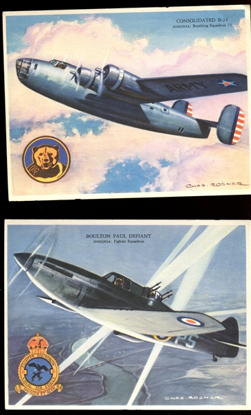 UO02 Richfield Gasoline Airplanes (With Insignia) Near Set (10/12) Cards