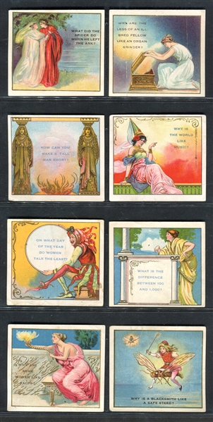 T97 Perfection Cigarettes Riddle Series Lot of (8) Cards