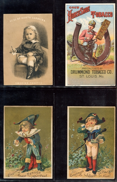 Mixed Lot of (4) Tobacco Trade Cards With Drummond Tobacco