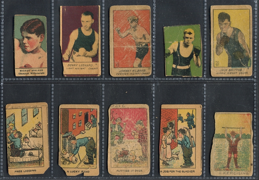 Mixed W Strip Card Lot of (29) Cards With Boxing and Chaplin