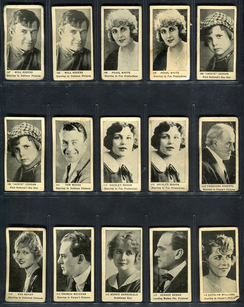 C142-2 Tobacco Products Movie Stars Lot of (245) With Detail Backs