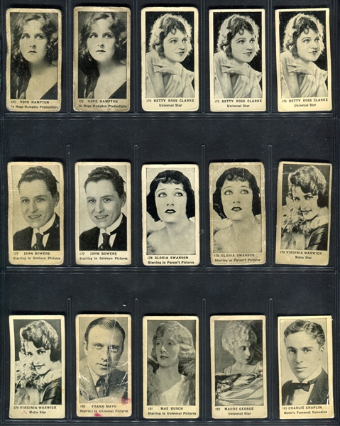 C142-2 Tobacco Products Movie Stars Lot of (245) With Detail Backs