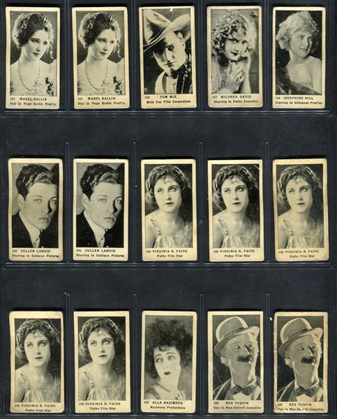 C142-2 Tobacco Products Movie Stars Lot of (245) With Detail Backs