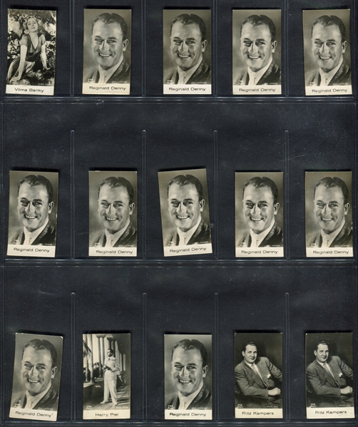 1930's Bridgewater Biscuit Movie Stars Lot of (80) 100-Series Cards