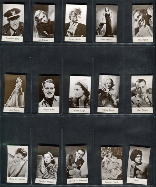 1930's Bridgewater Biscuit Movie Stars Lot of (57) 1000-Series Cards