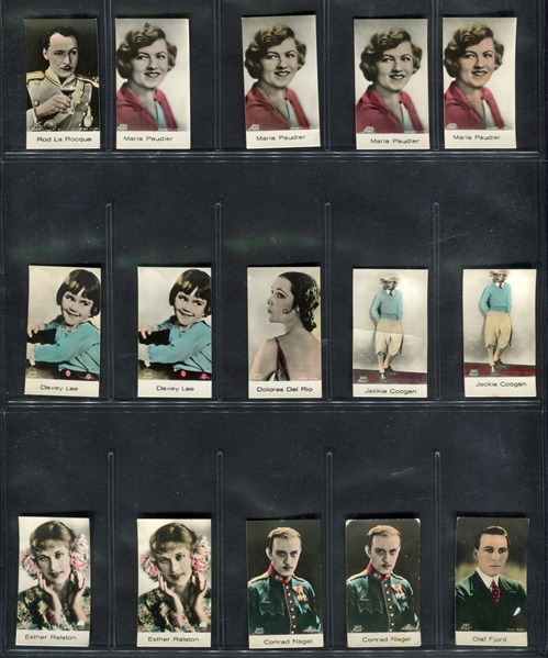 1930's Bridgewater Biscuit Movie Stars Lot of (75) 300-Series Cards