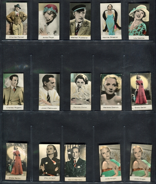 1930's Bridgewater Biscuit Movie Stars Mixed Lot of (88) Cards