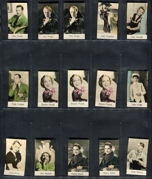 1930's Bridgewater Biscuit Movie Stars Mixed Lot of (88) Cards