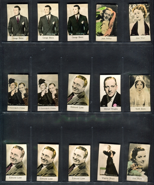 1930's Bridgewater Biscuit Movie Stars Mixed Lot of (88) Cards