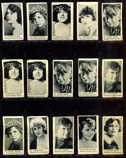 C142-2 Tobacco Products Corp Film Stars Lot of (172) Montreal-Backed Cards