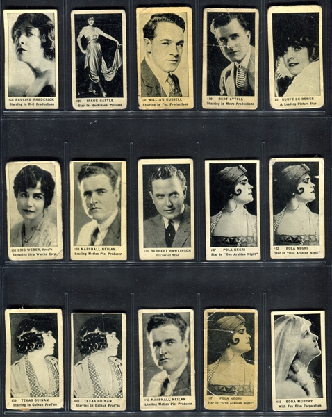 C142-2 Tobacco Products Corp Film Stars Lot of (172) Montreal-Backed Cards