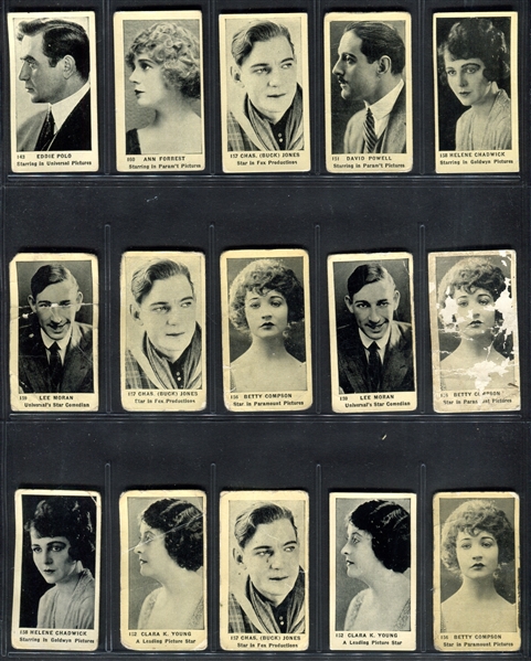 C142-2 Tobacco Products Corp Film Stars Lot of (172) Montreal-Backed Cards