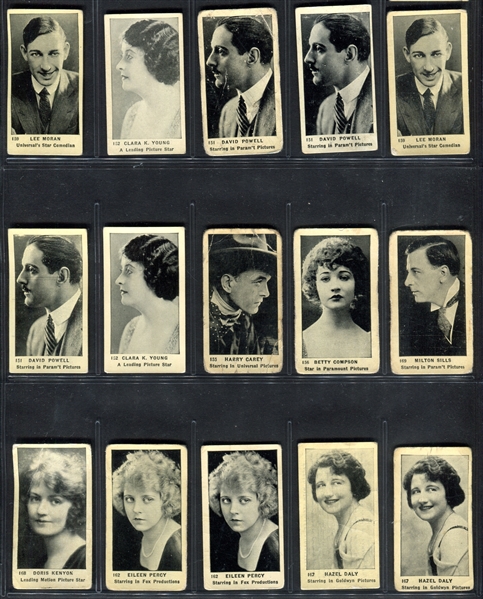 C142-2 Tobacco Products Corp Film Stars Lot of (172) Montreal-Backed Cards