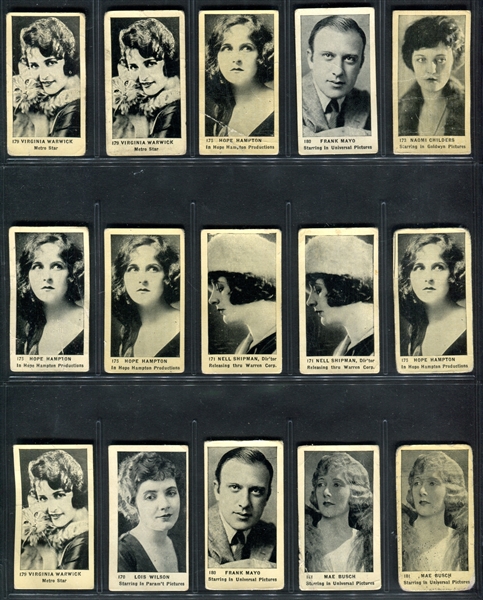 C142-2 Tobacco Products Corp Film Stars Lot of (172) Montreal-Backed Cards