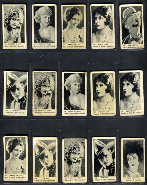 C142-2 Tobacco Products Corp Film Stars Lot of (172) Montreal-Backed Cards