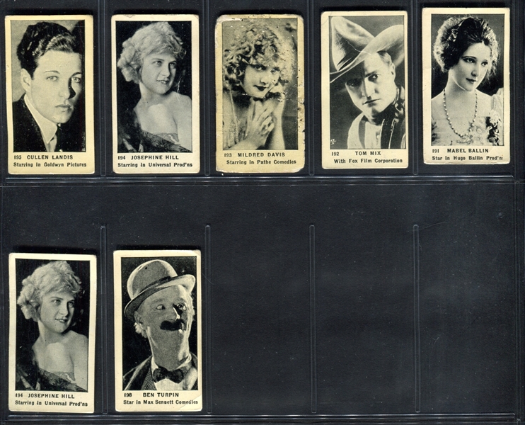 C142-2 Tobacco Products Corp Film Stars Lot of (172) Montreal-Backed Cards