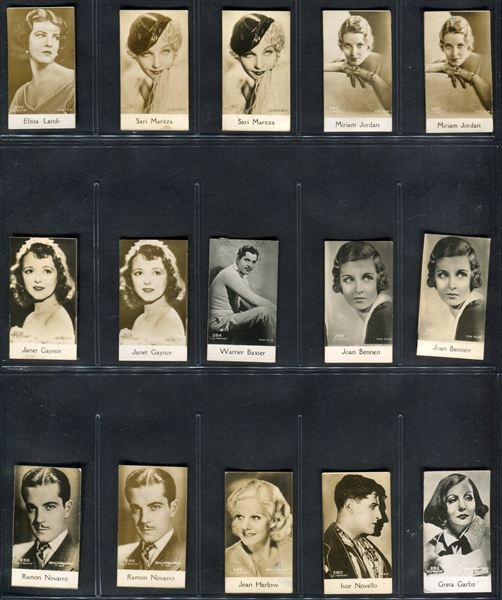 1930's Bridgewater Biscuit Movie Stars Lot of (110) 200-Series Cards