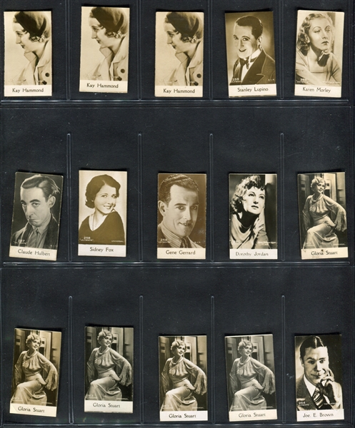 1930's Bridgewater Biscuit Movie Stars Lot of (110) 200-Series Cards