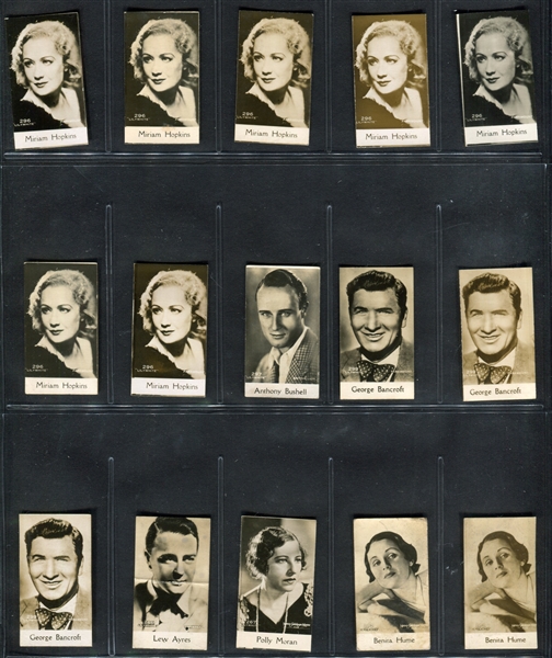 1930's Bridgewater Biscuit Movie Stars Lot of (110) 200-Series Cards