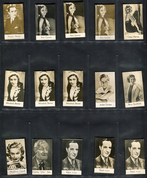 1930's Bridgewater Biscuit Movie Stars Lot of (110) 200-Series Cards