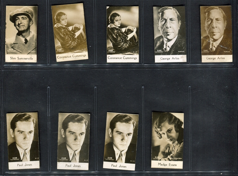 1930's Bridgewater Biscuit Movie Stars Lot of (110) 200-Series Cards