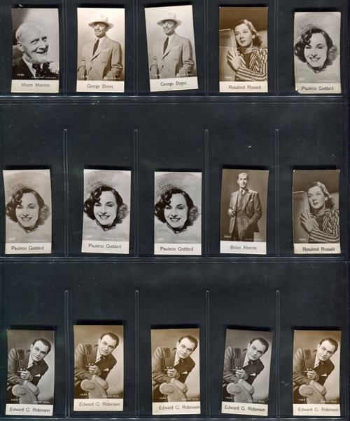 1930's Bridgewater Biscuit Movie Stars Lot of (43) 1000-Series Cards