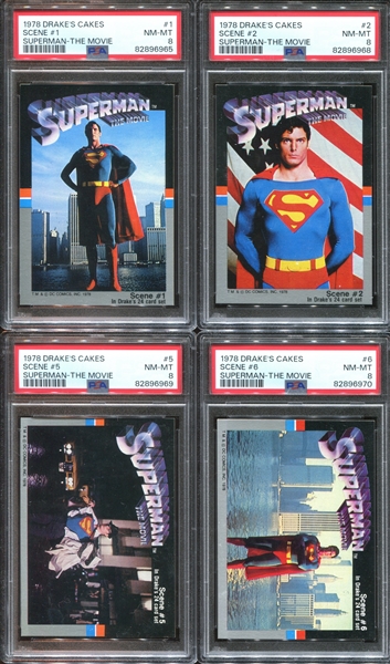 1978 Drake's Cakes Superman-The Movie Near Complete (19/24) PSA-Graded Set