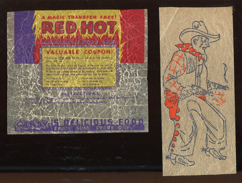 R154 Overland Candy Transfer Pictures Wrapper and Cowboy Figure