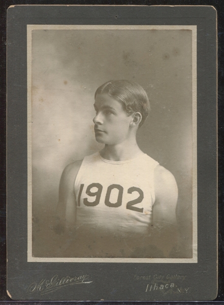 Great Pair of 1902 Ithaca, NY (Likely Cornell) Athlete Cabinet Photos