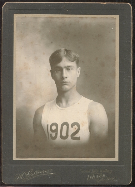 Great Pair of 1902 Ithaca, NY (Likely Cornell) Athlete Cabinet Photos