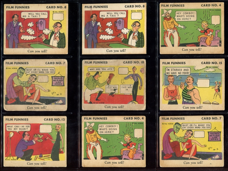 R48 Gum Inc Film Funnies Lot of (9) Cards