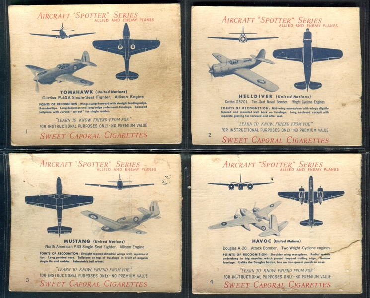 C271A Sweet Caporal Airplane Spotter Card Lot of (53) Plus Two Extras