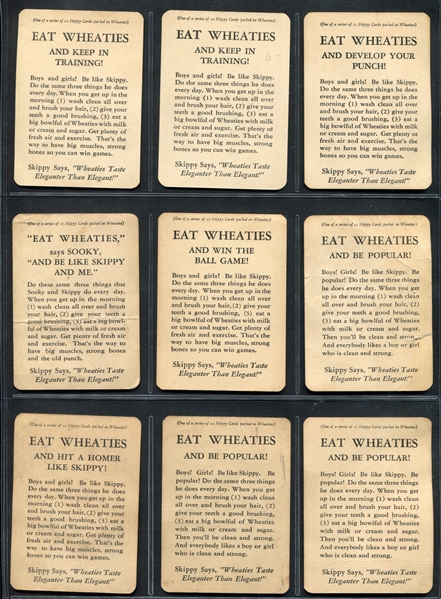 F272-23 Wheaties Skippy Near Set of (9/12) Cards