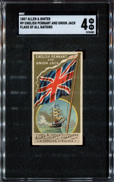 N9 Allen & Ginter Flags of All Nations (1st Series) English Penant and Union Jack SGC4 VG-EX